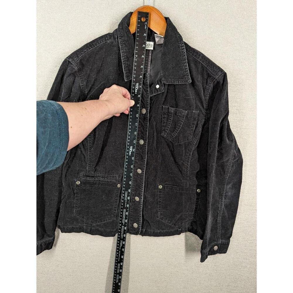 Chico's Corduroy Jacket Size 1 Black Button Up -T0224 - Picture 4 of 6